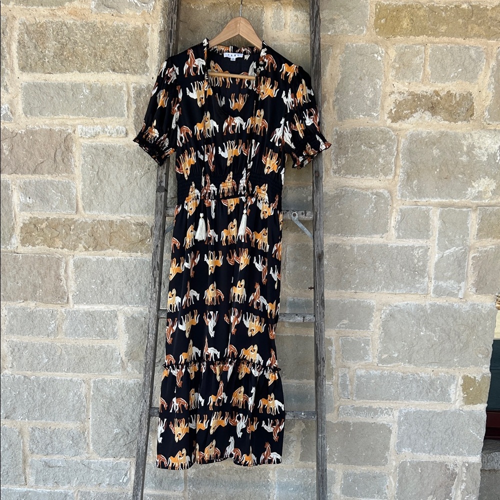 THML Black Horse Print Dress